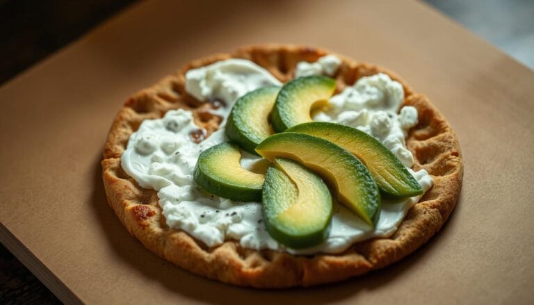 avocado cottage cheese flatbread