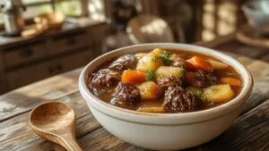 hearty beef stew preparation