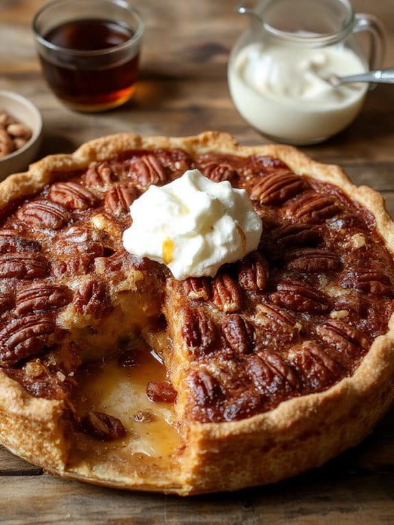maple pecan dessert with cream v1vhe