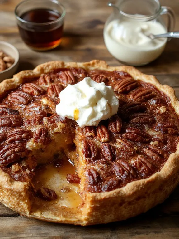 maple pecan dessert with cream v1vhe