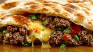 savory burger quesadilla fusion