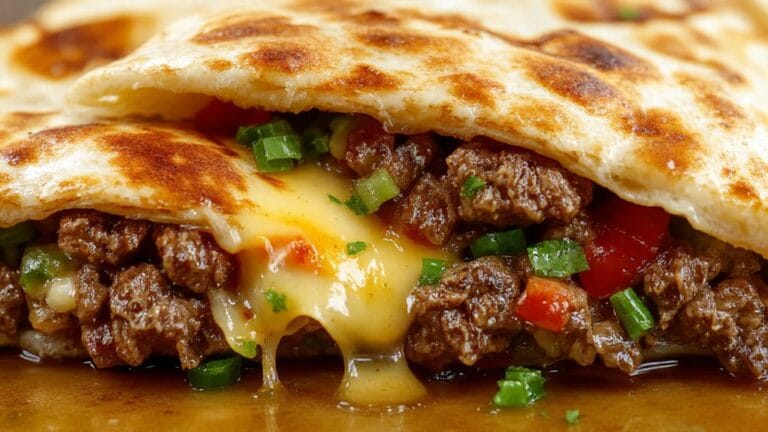 savory burger quesadilla fusion