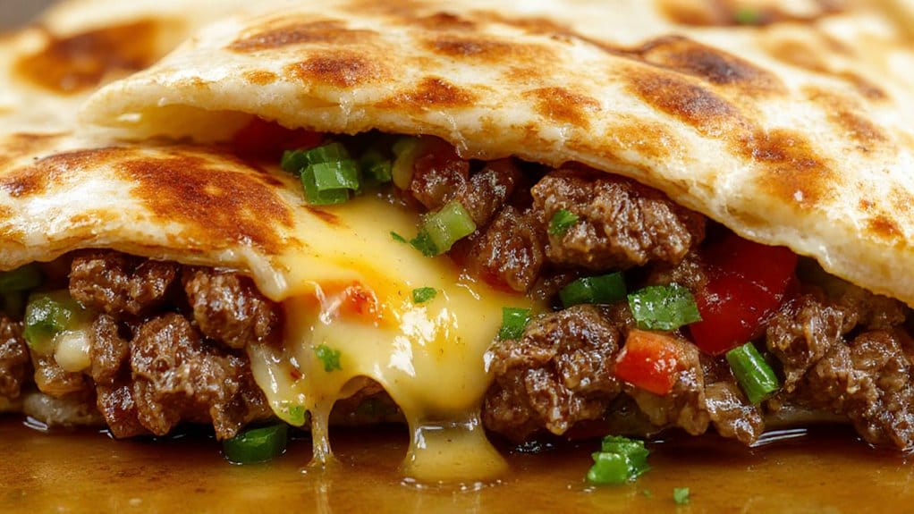 savory burger quesadilla fusion