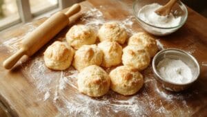 baking delicious homemade biscuits