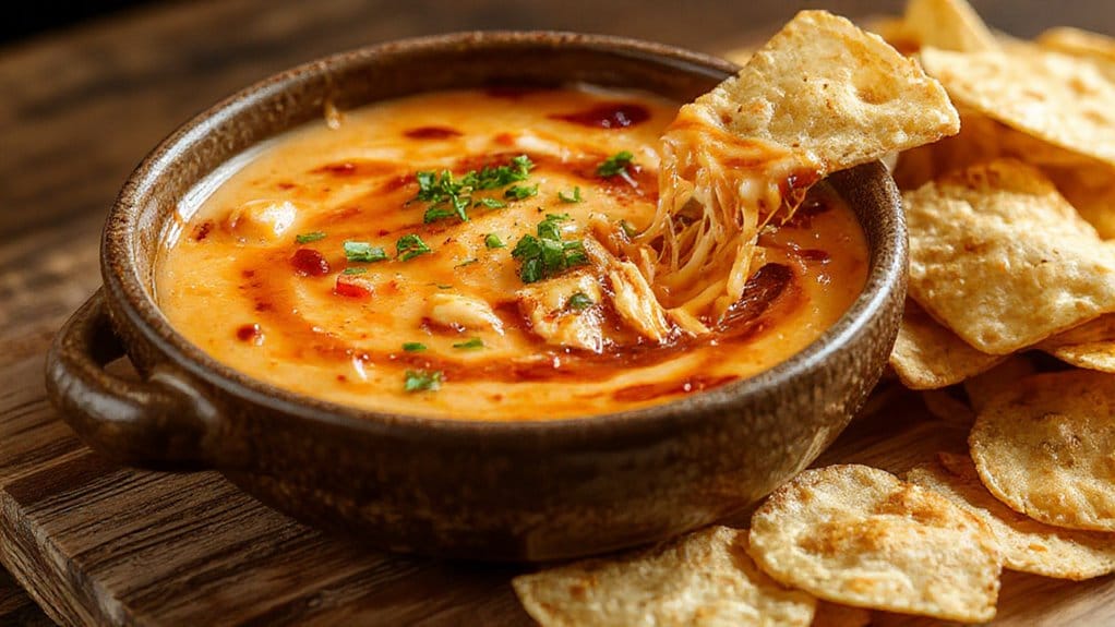 What ingredients are in the buffalo chicken dip recipe? 3 creamy spicy buffalo chicken dip
